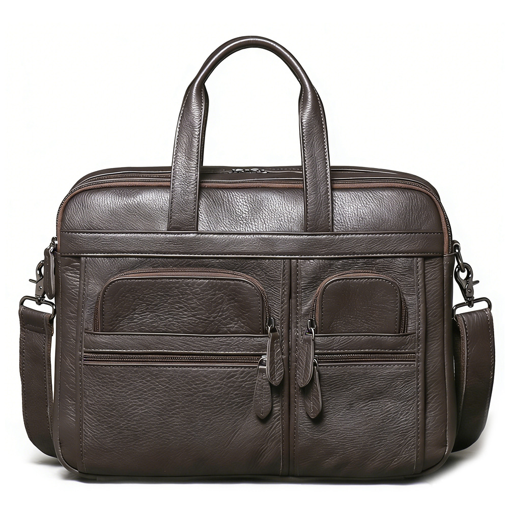 Leather Work Laptop Bag - حقيبة رجالية من الجلد الطبيعي، حقيبة