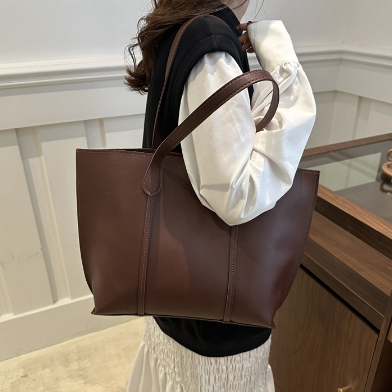 Leather Work Laptop Bag - حقيبة كتف من الجلد الصناعي بتصميم