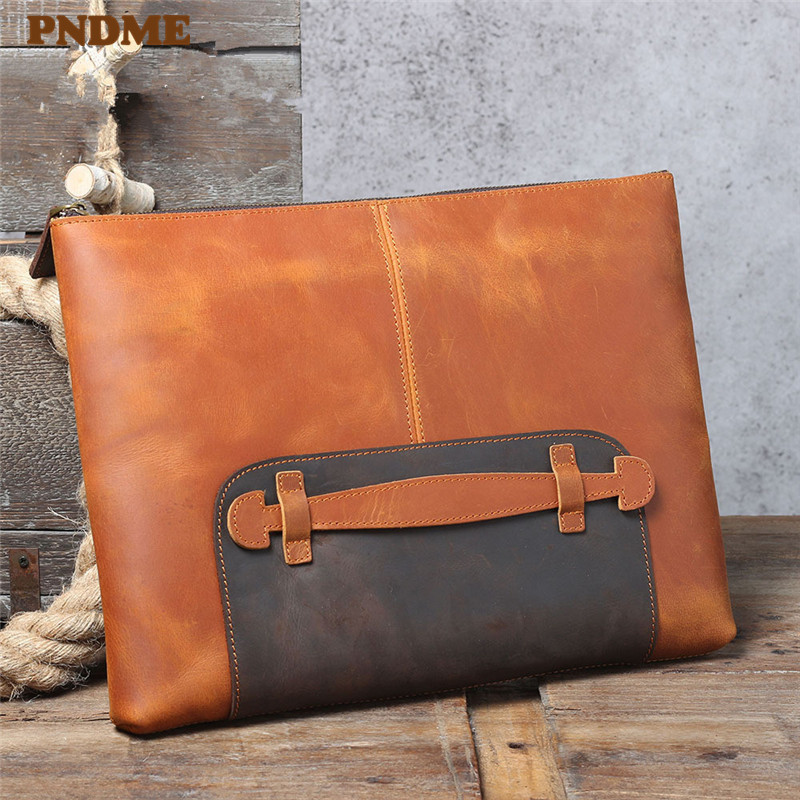 Leather Work Laptop Bag - حقيبة يد رجالية كلاسيكية مصنوعة يدويًا