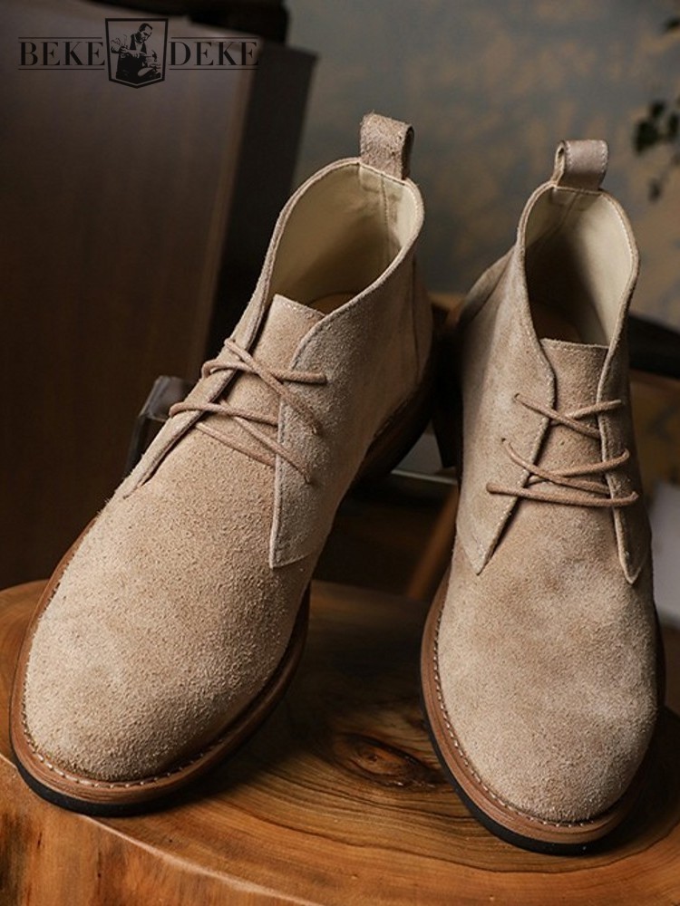 Leather Work Boots - الموضة تنوعا الذكور الدانتيل متابعة اللون