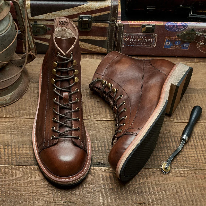 اليدوية البريطانية كبيرة الحجم - مراجعة Leather Work Boots وسعره