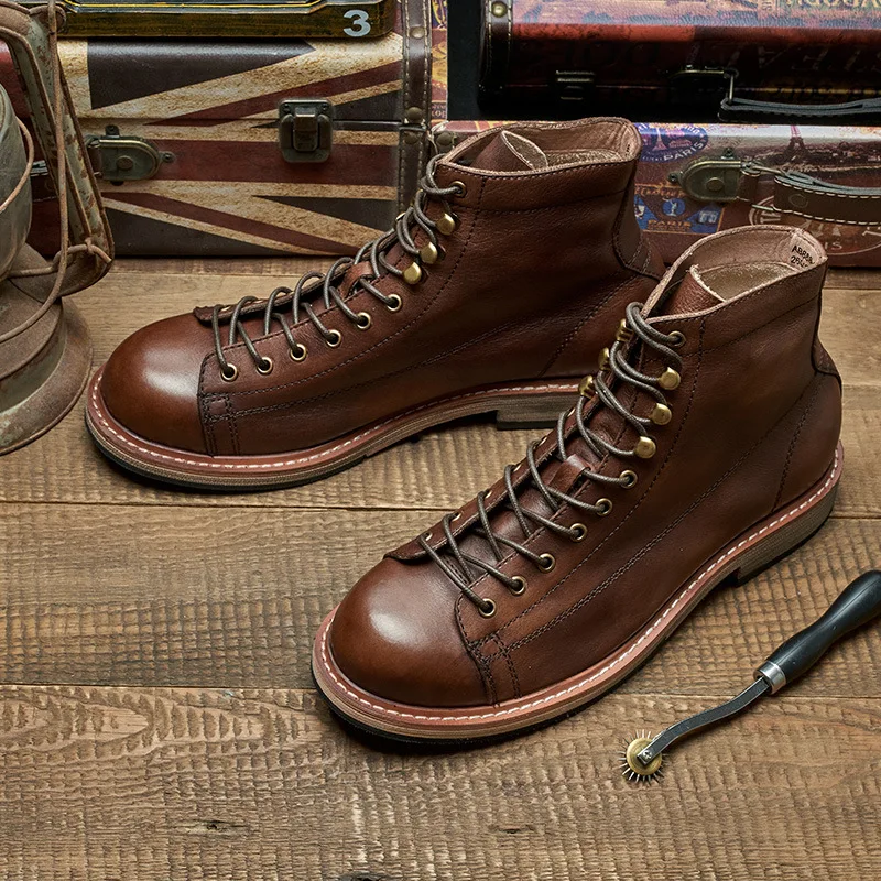 اليدوية البريطانية كبيرة الحجم - مراجعة Leather Work Boots وسعره