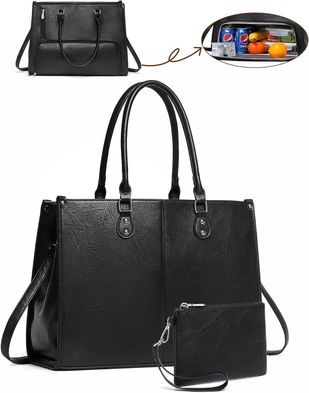 حقيبة لابتوب 2 في 1 مع حجرة مع - مراجعة Leather Work Laptop Bag وسعره