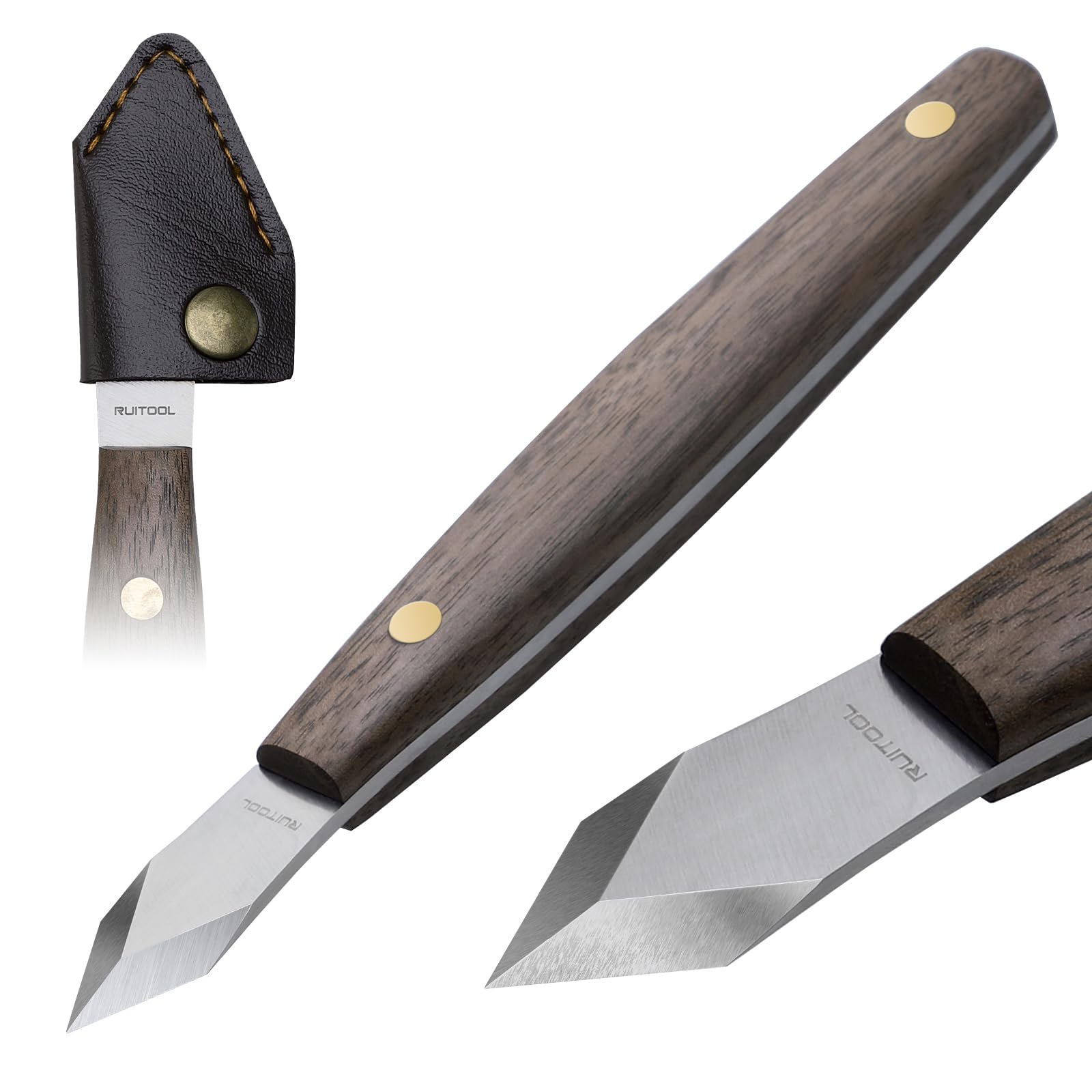 سكين وسم RUITOOL من الفولاذ ال - مراجعة Leatherwork Knife Sheath وسعره