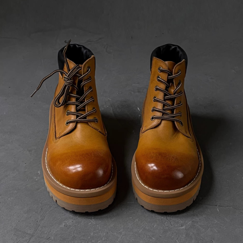 النمط البريطاني الرجال حذاء من - مراجعة Leather Work Boots وسعره