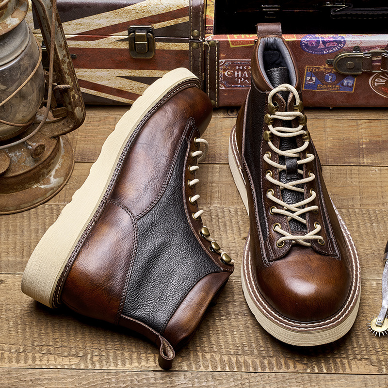 أحذية عمل رجالية قصيرة من الأم - مراجعة Leather Work Boots وسعره
