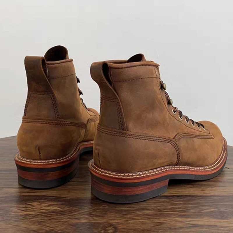 خمر الرجال البريطانيين حذاء من - مراجعة Leather Work Boots وسعره