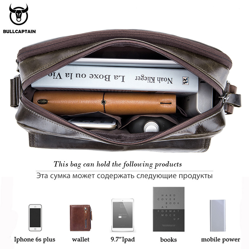 BULLCAPTAIN حقيبة كروس رجالية  - مراجعة Leather Work Laptop Bag وسعره