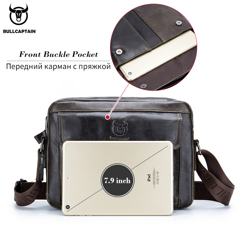 BULLCAPTAIN حقيبة كروس رجالية  - مراجعة Leather Work Laptop Bag وسعره