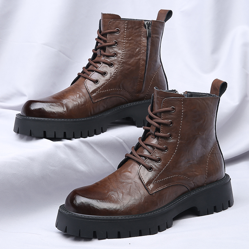 أحذية رجالية عالية الرقبة بسحا - مراجعة Leather Work Boots وسعره