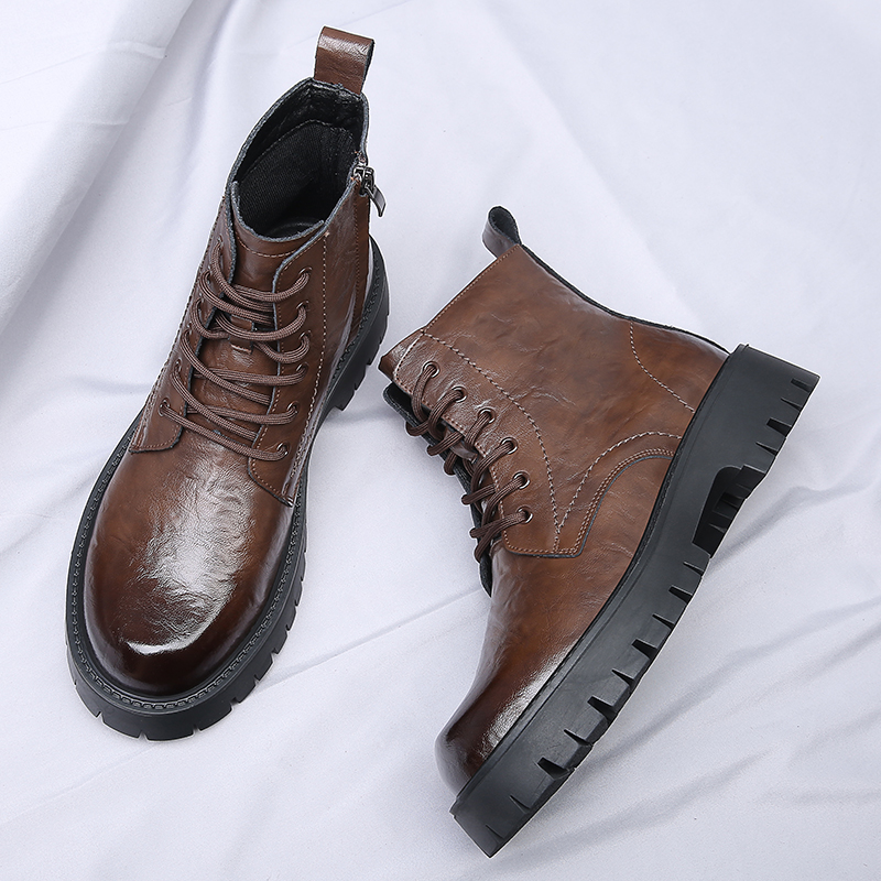 أحذية رجالية عالية الرقبة بسحا - مراجعة Leather Work Boots وسعره