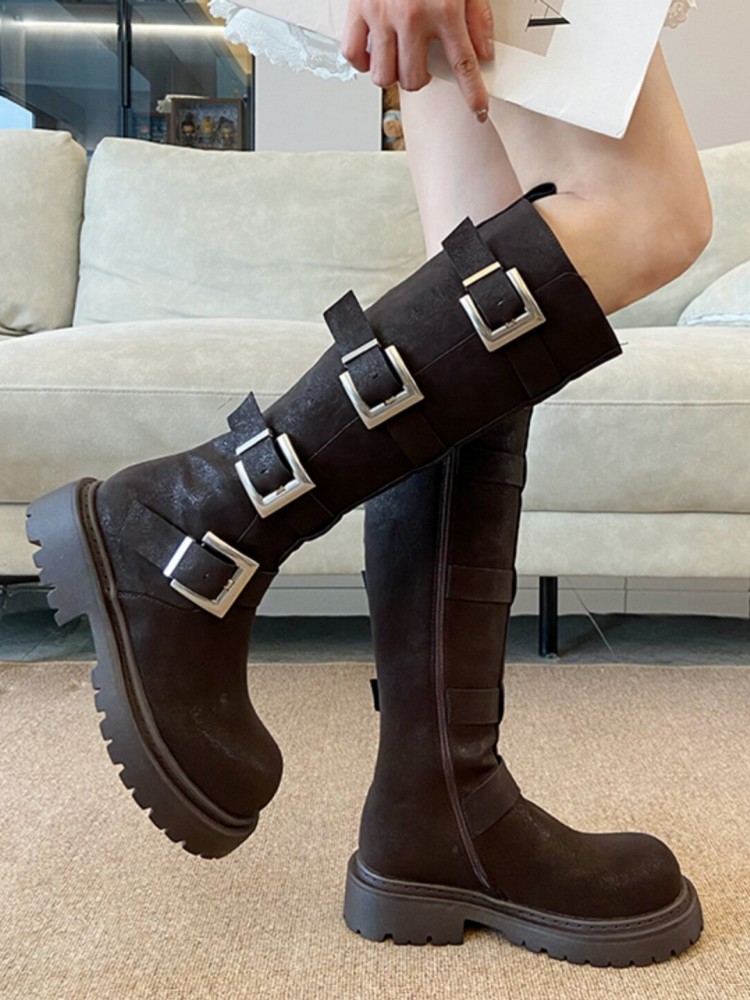 أحذية نسائية عصرية متعددة الأح - مراجعة Leather Work Boots وسعره