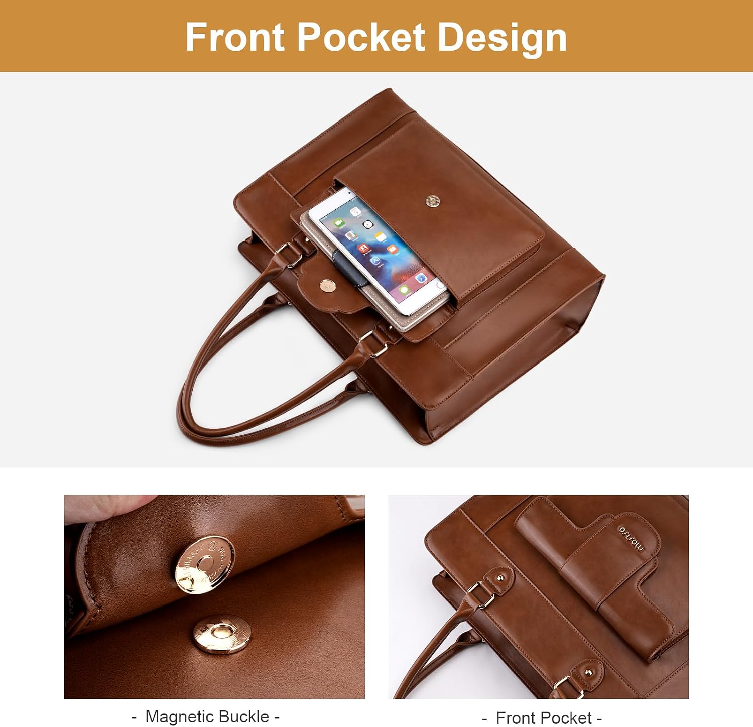 حقيبة كمبيوتر محمول من MOSISO  - مراجعة Leather Work Laptop Bag وسعره