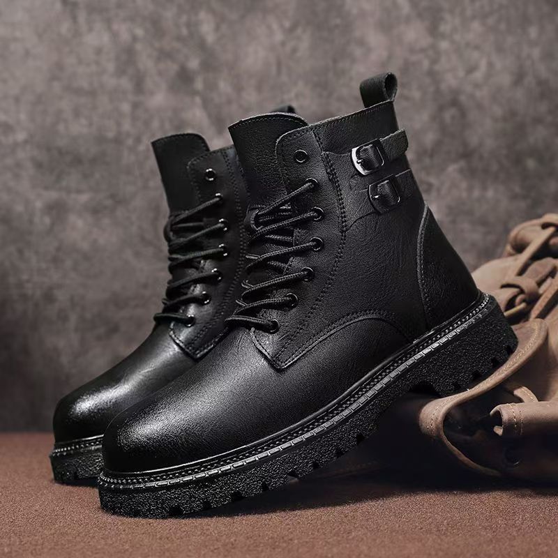 الرجال الخريف الشتاء حجم كبير  - مراجعة Leather Work Boots وسعره