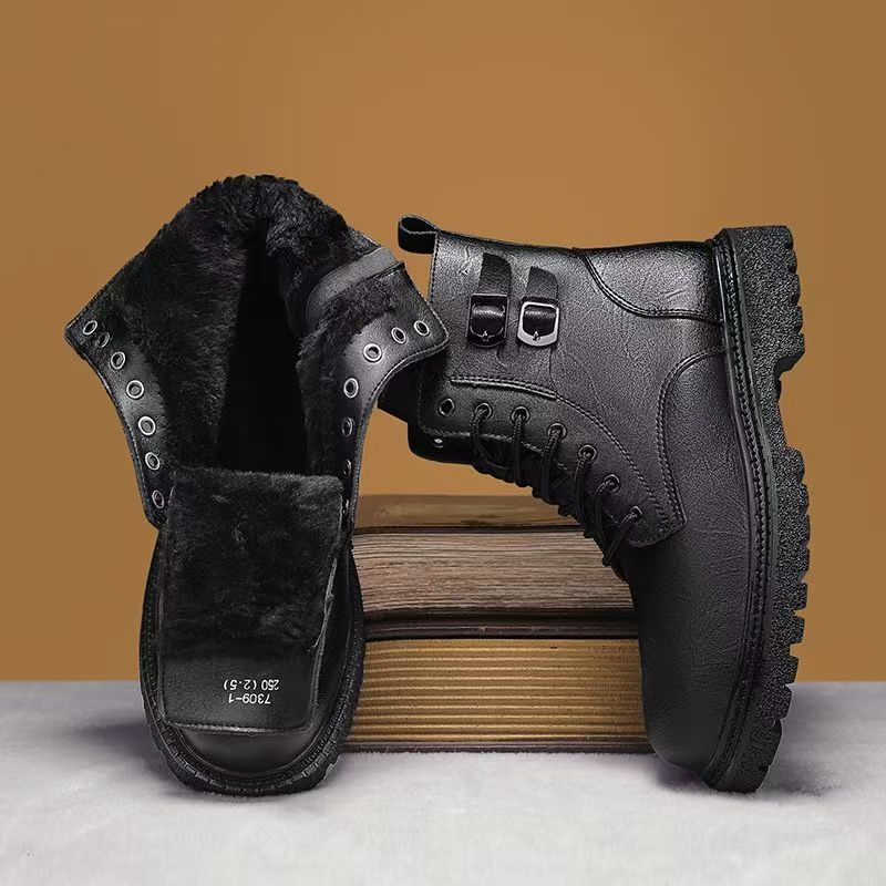 الرجال الخريف الشتاء حجم كبير  - مراجعة Leather Work Boots وسعره