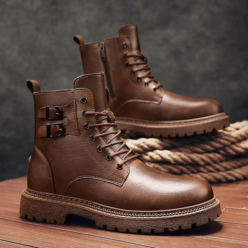 الرجال الخريف الشتاء حجم كبير  - مراجعة Leather Work Boots وسعره