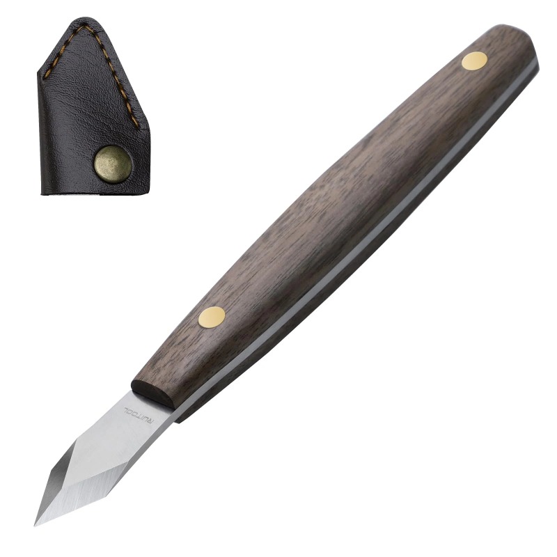 سكين نحت مصنوع يدويًا، خشب منح - مراجعة Leatherwork Knife Sheath وسعره