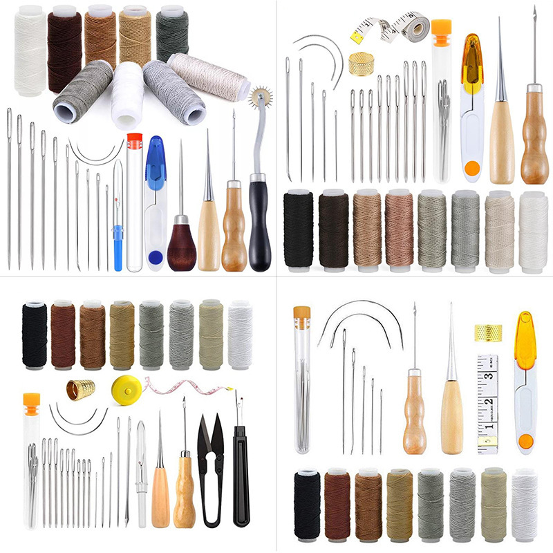 طقم أدوات خياطة الجلد، مجموعة  - مراجعة Leatherwork Hand Sewing Needles وسعره