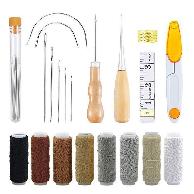 طقم أدوات خياطة الجلد، مجموعة  - مراجعة Leatherwork Hand Sewing Needles وسعره